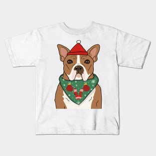 Christmas Dog  Hat Kids T-Shirt